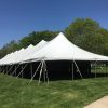 End of the 40' x 160' rope and pole tent for the commencement ceremony at Grinnell College