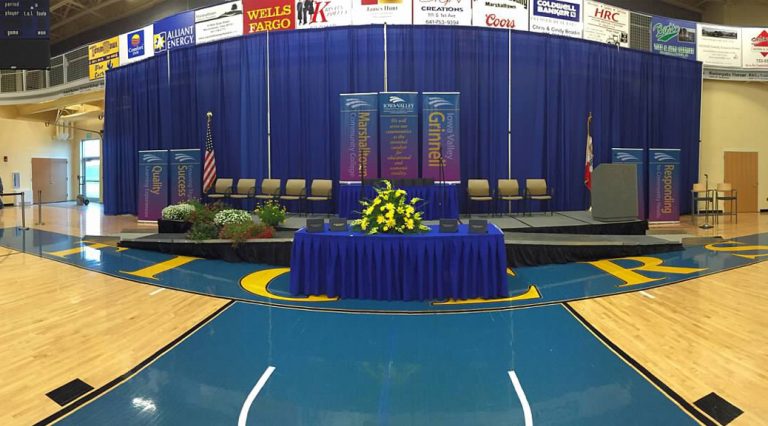 Graduation Set-Up at Iowa Valley Community College with access ramps