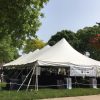 Outside 40' x 140' Rope and Pole tent in Davenport, IA Ready for a Wine Festival Wine Tasting event.
