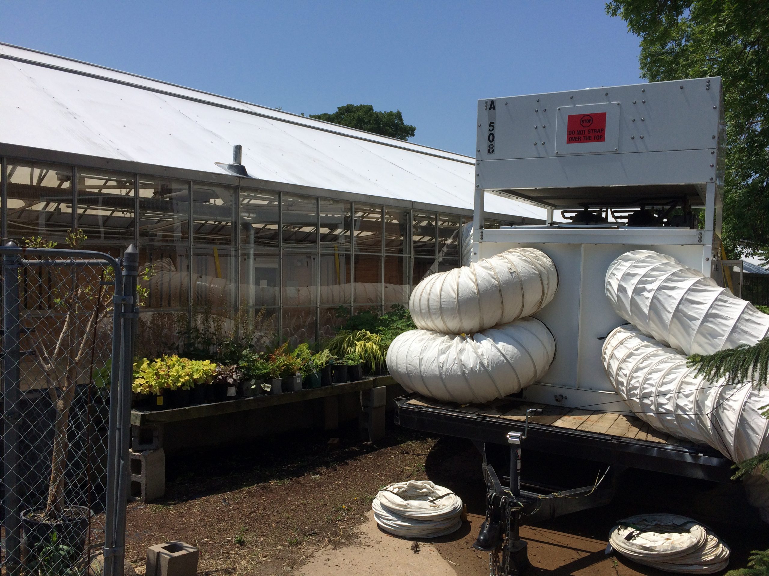 30 Ton Air Conditioning unit for a greenhouse wedding in Cedar Rapids, IA