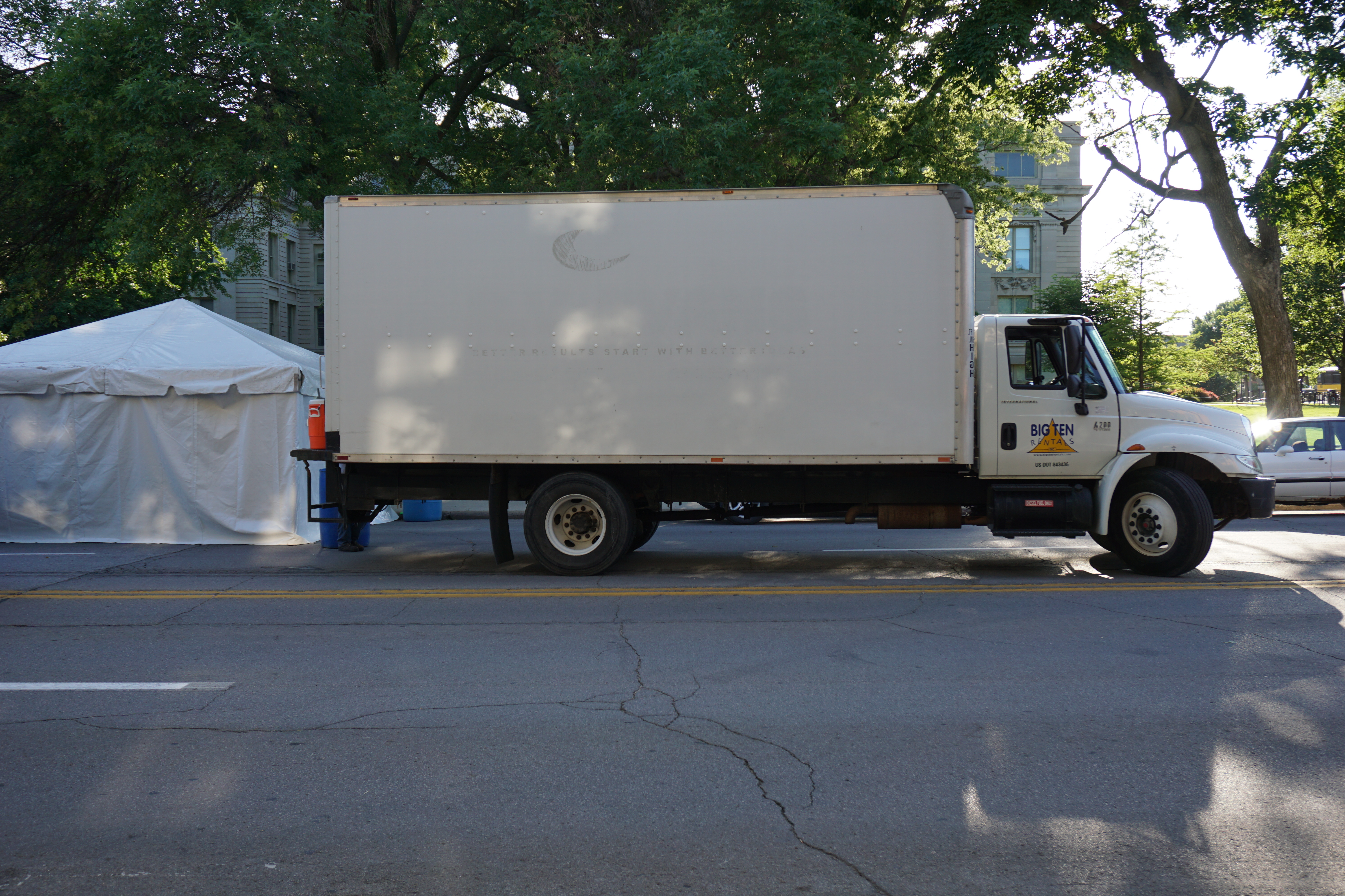 Big Ten Rentals truck with tent at 2016 Iowa Arts Fest