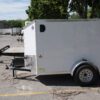 Full lift side of 5' x 8' white single axle enclosed trailer [sn2643]