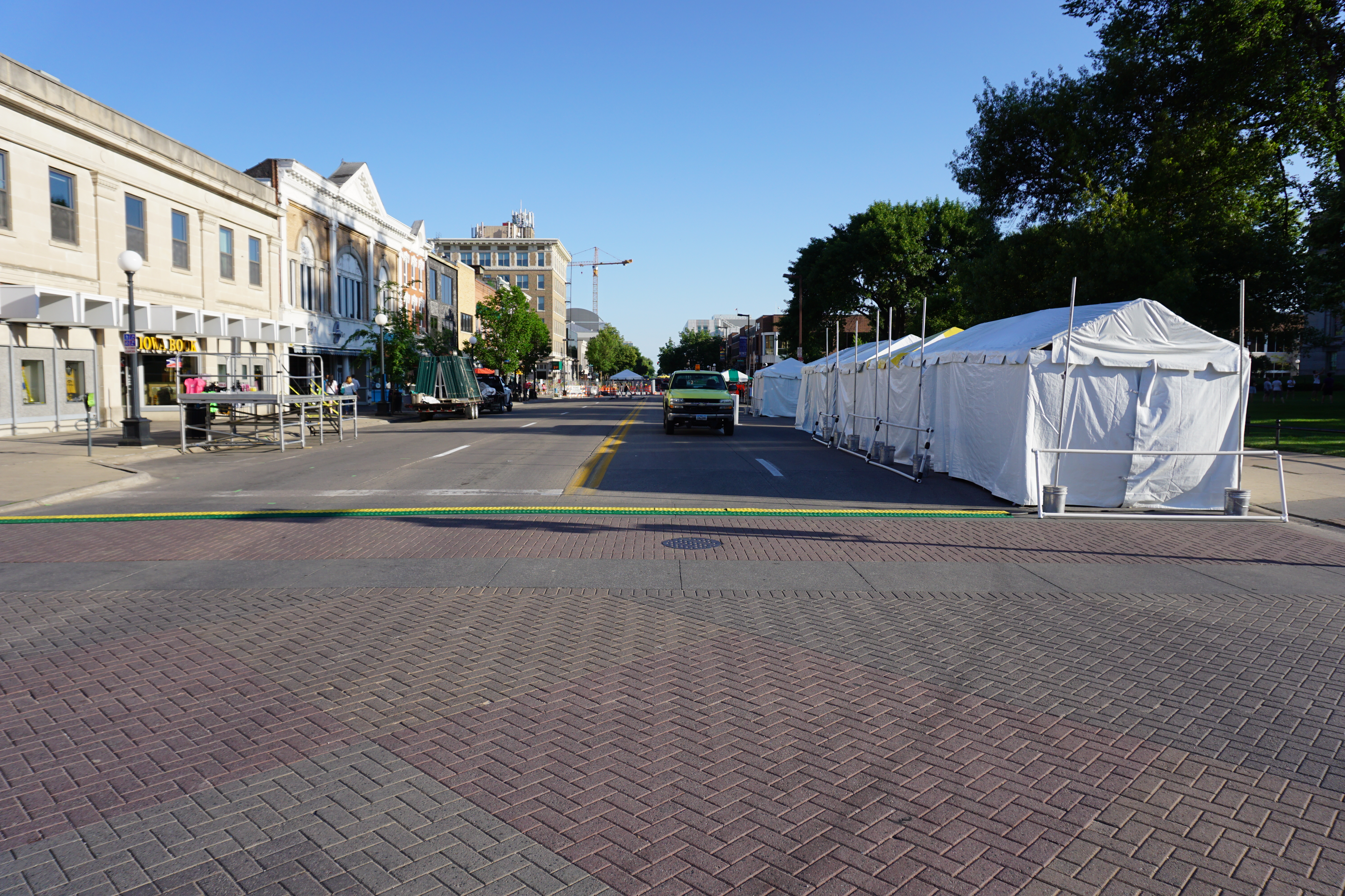 Media stage and tents setup at the 2016 Iowa Arts Fest