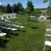 Outdoor wedding at HighPoint City Church with chairs in half-circle