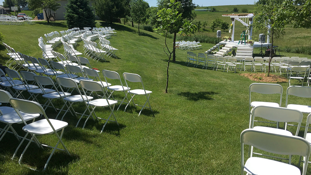 Outdoor Wedding With Chairs Tents At Highpoint City Church