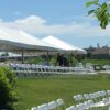 Tents and chairs at an outdoor wedding