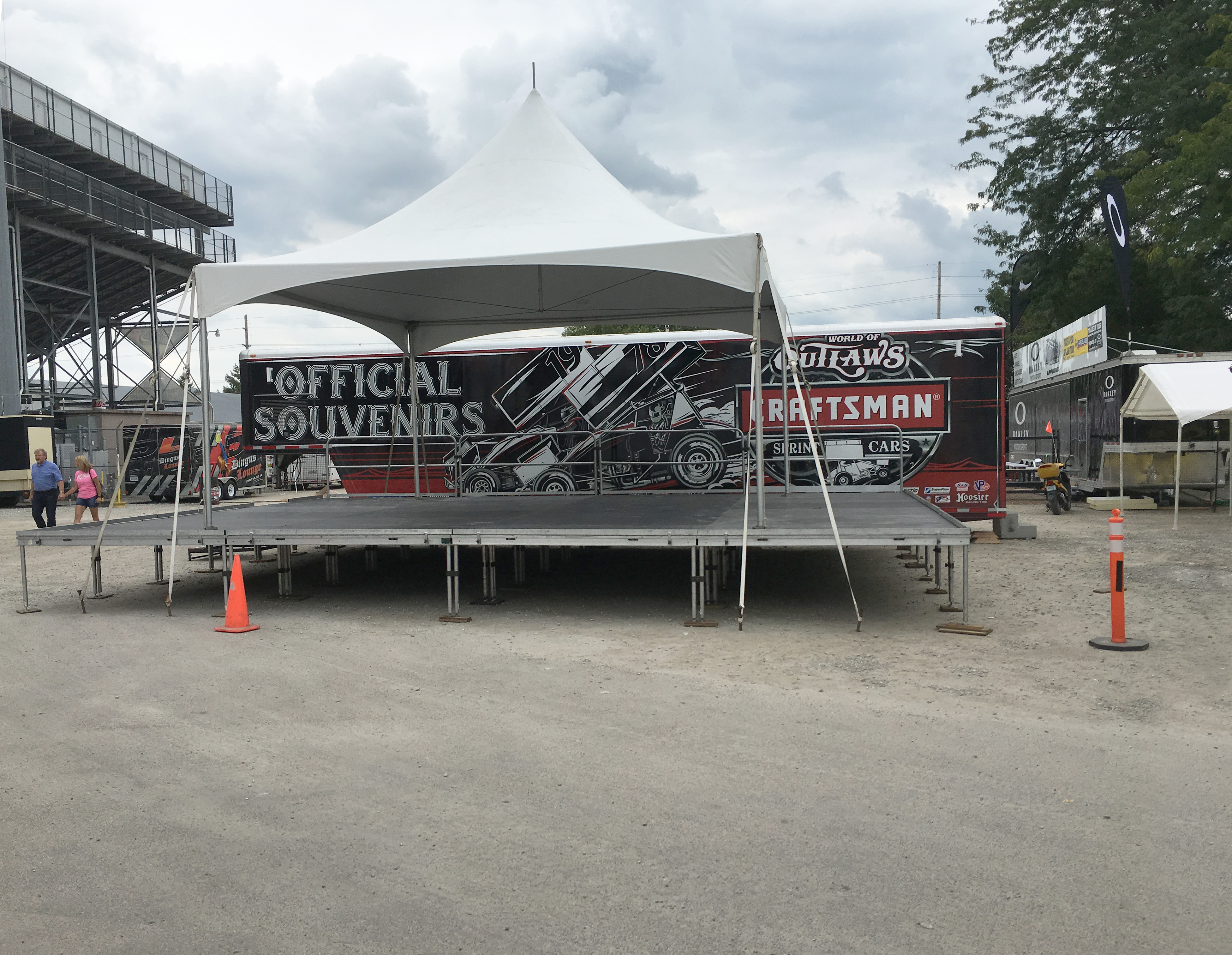24' x 32' level stage at the Knoxville Raceway (Marion County Fairgrounds)