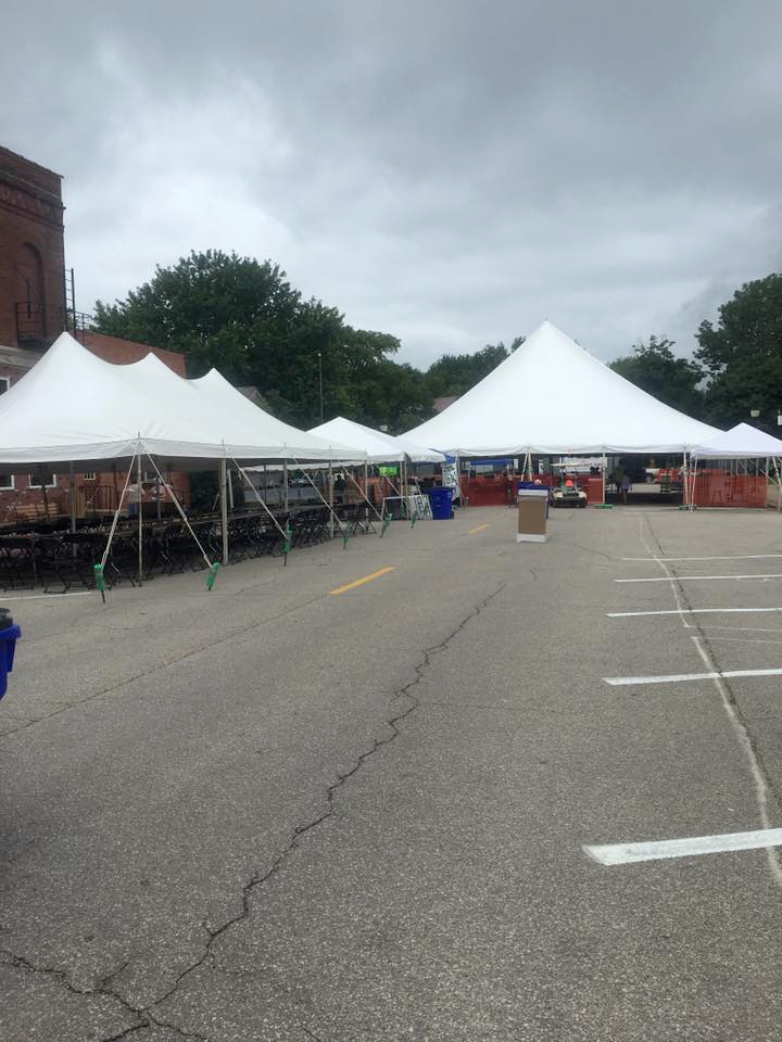 Event tents at Lisbon Sauerkraut Days in Iowa