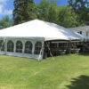 Outdoor wedding reception with 40' x 60' hybrid tent