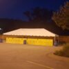 20' x 40' frame tent setup for FRYfest at Iowa River Landing