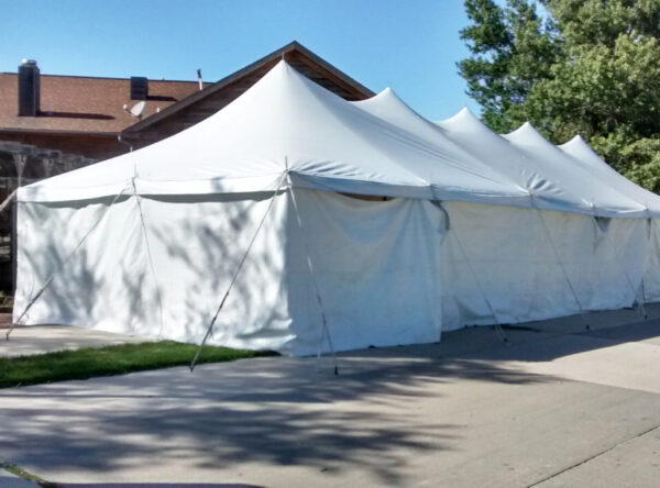 20' x 60' rope and pole tent with sidewall at Millstream Brewing Company in Amana, IA