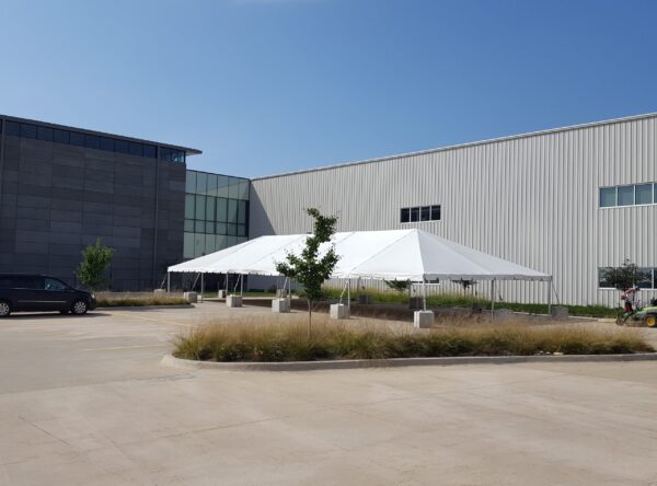 30' x 75' frame tent at Brownells in Grinnell, Iowa