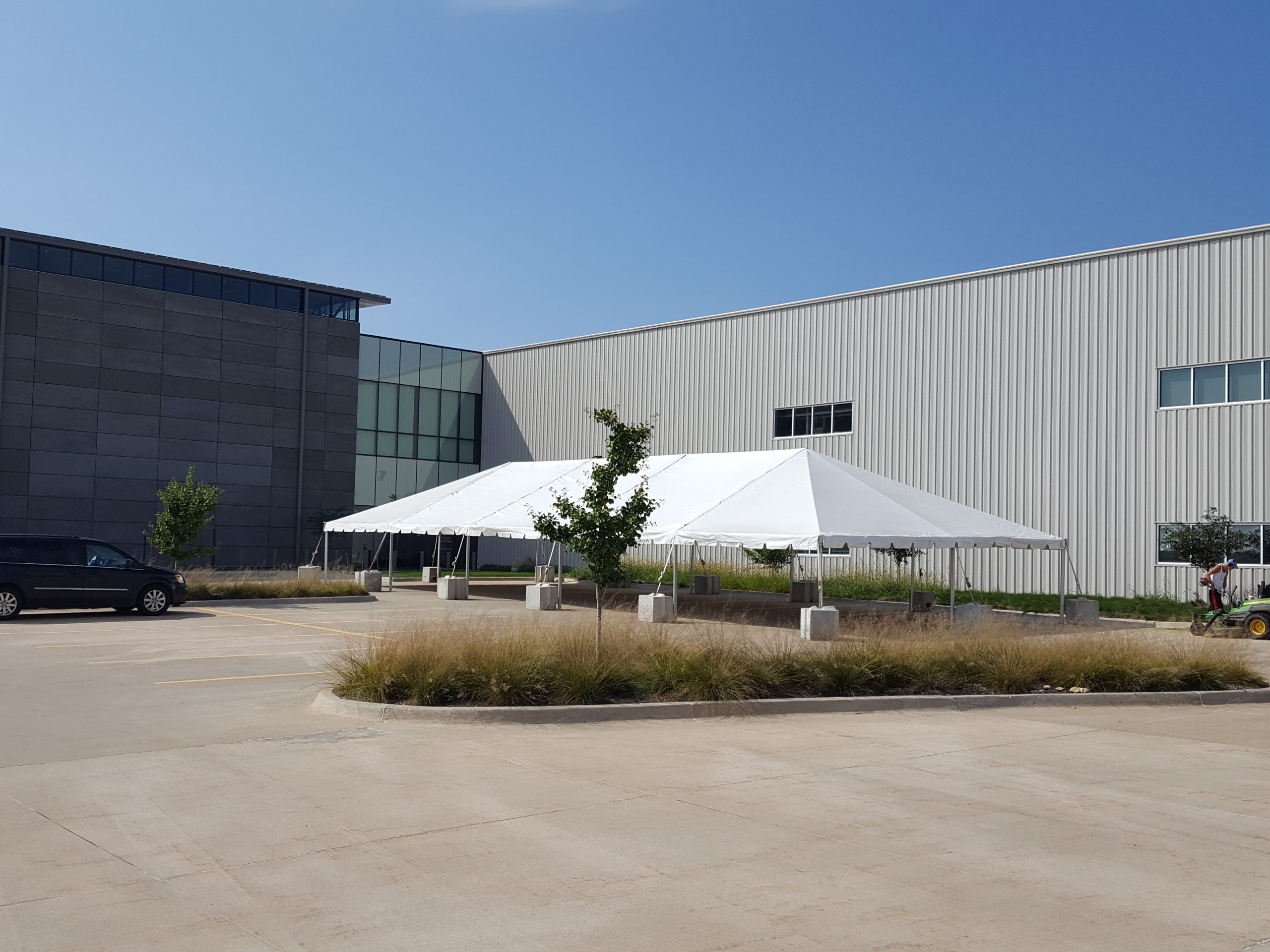 30' x 75' frame tent at Brownells in Grinnell, Iowa