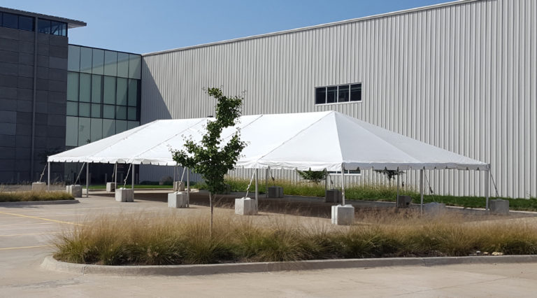 30′ x 75′ party tent rental in Grinnell, Iowa at Brownells, Inc.