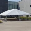 30' x 75' frame tent without sidewall with 2' x 2' x 2' bunker blocks at Brownells in Grinnell, Iowa