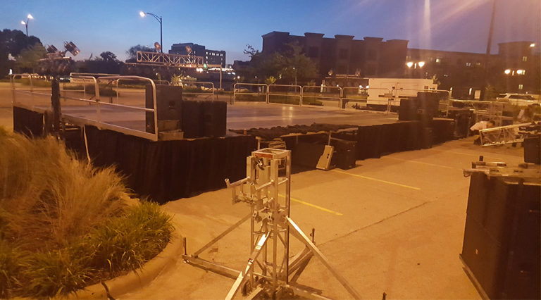 Building of FRYfest Block Party in Coralville, Iowa: Event setup by Big Ten Rentals