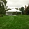 Backyard party with 20' x 20' frame tent with Sub Floor at Meadowview Lane in Iowa City, IA