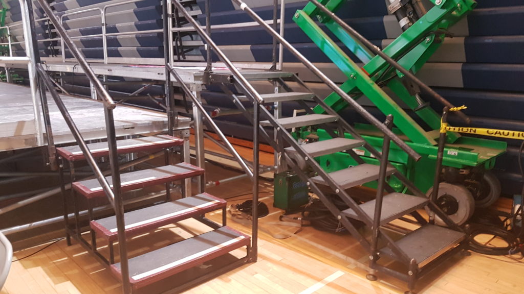 Staging stairs at Hillary Clinton political rally event