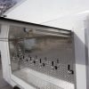 Detail of raised tapper door on the new 6 Tap, 30 Keg, refrigerated draft beer trailer for rent