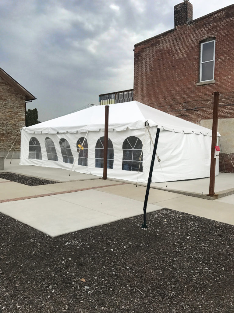 20' x 30' Wedding frame tent at the Palmer House in Solon, IA