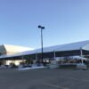 60′ x 131′ Clearspan Losberger tent at 500 Bell STreet, Dubuque Street for Jurassic Quest Enterprises