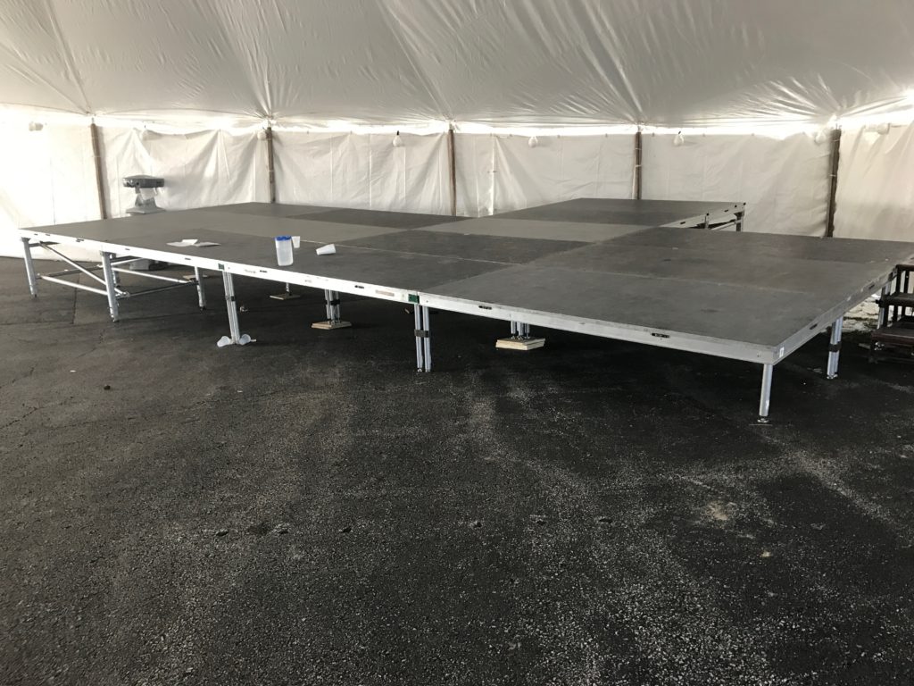 Stage setup for Saint Patrick's Day Celebration