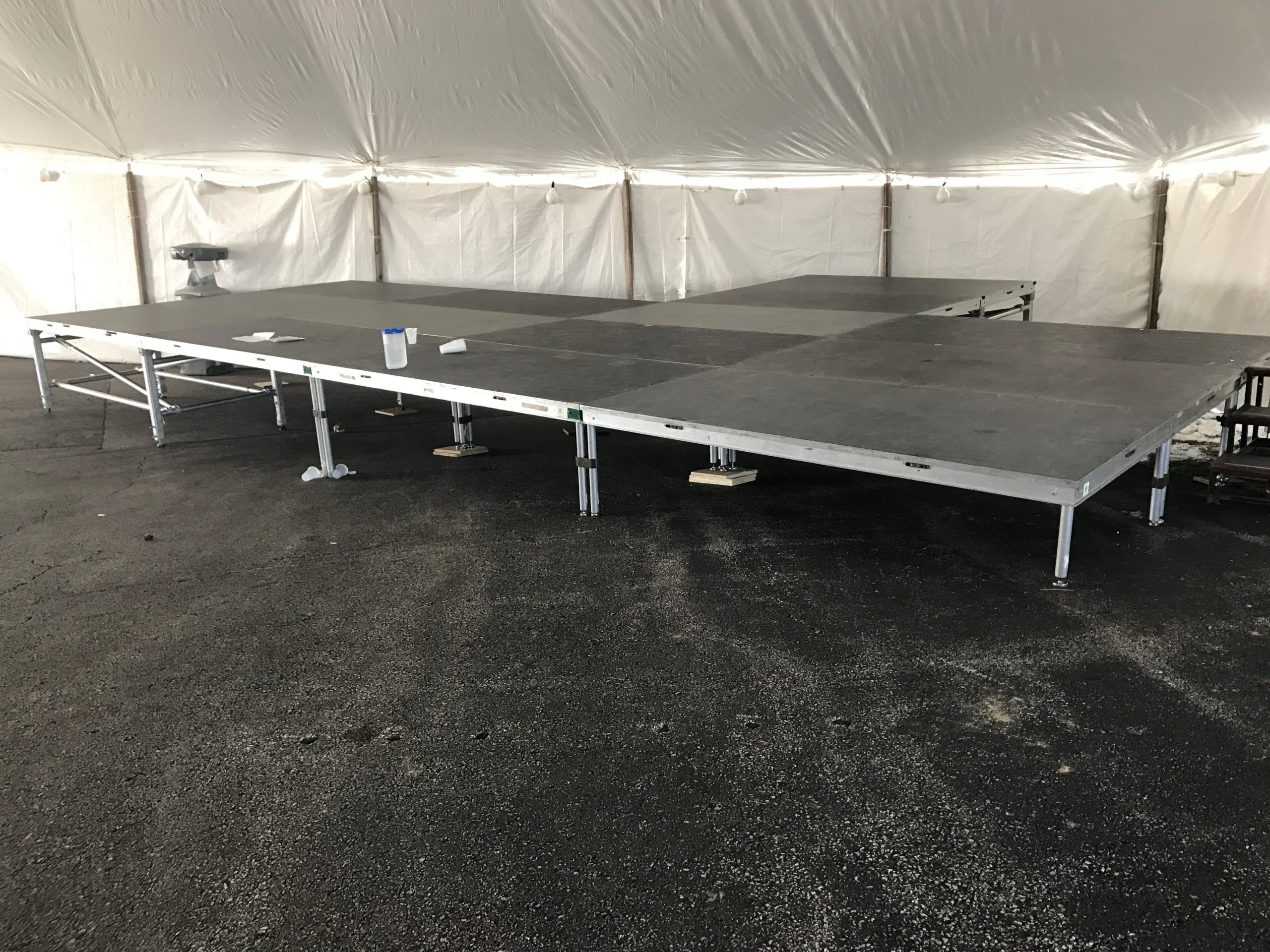 Stage setup for Saint Patrick's Day Celebration