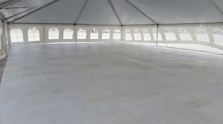2,400 sq ft of sub floor under 40′ x 60′ tent