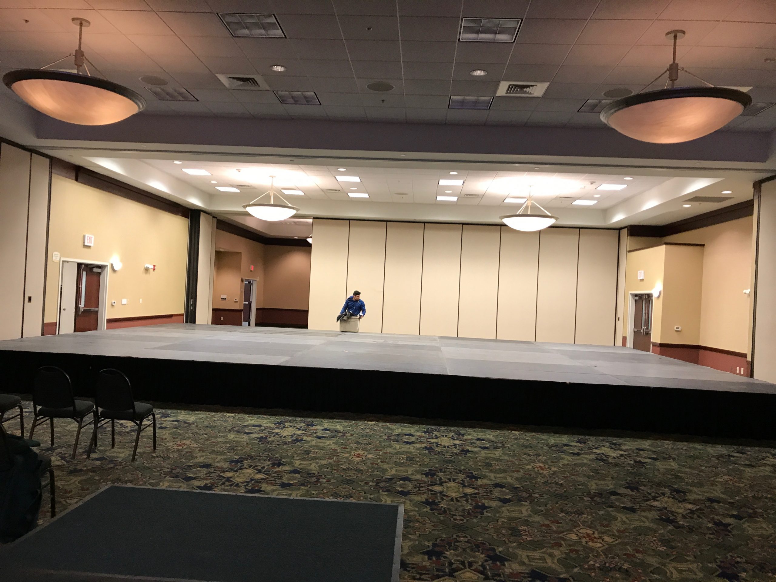40' x 28' stage on 24 legs for Xpression Dance in Ankeny, Iowa