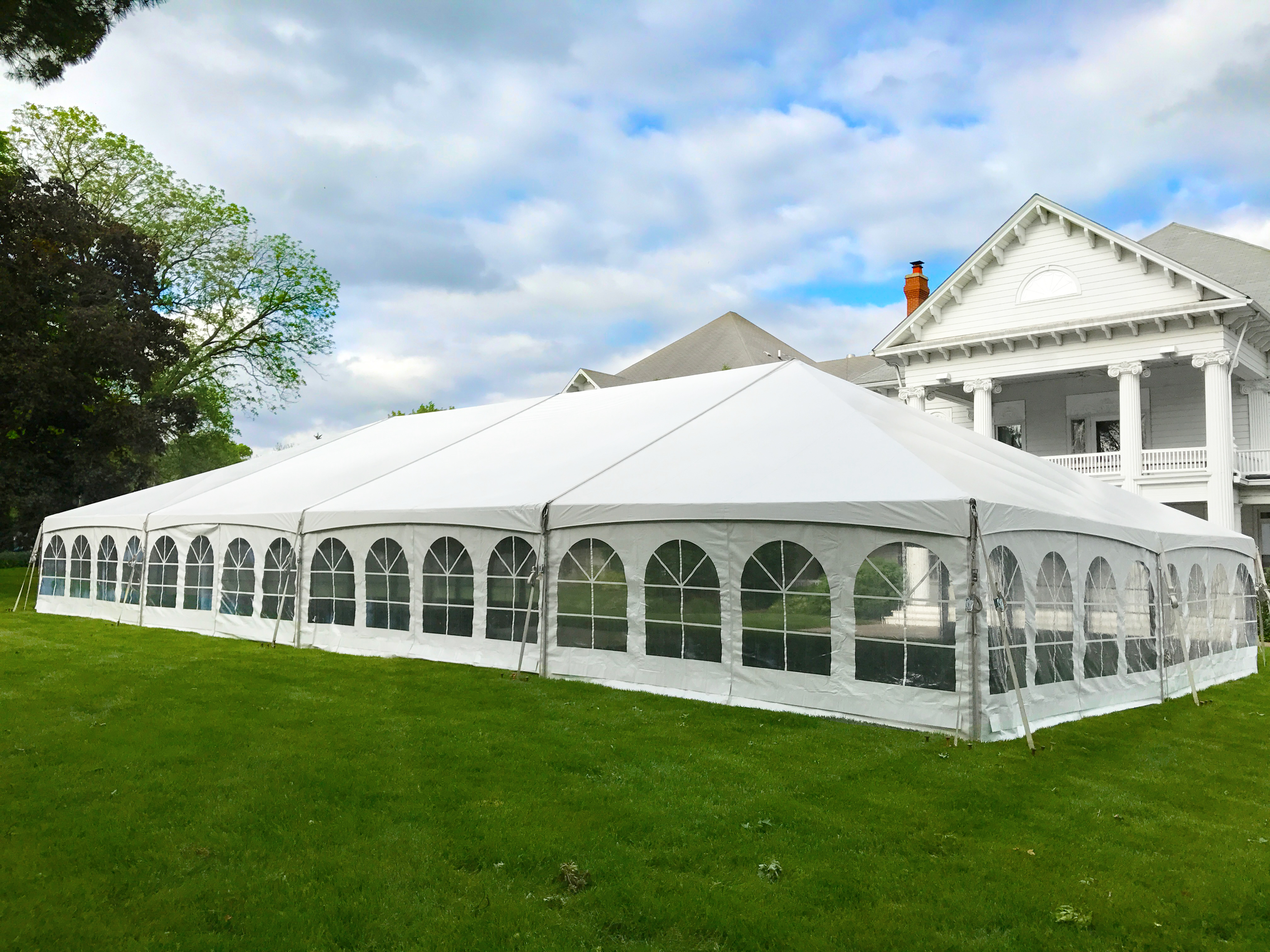 40' x 80' Hybrid event tent at Outing Club on Brady Street in Davenport, Iowa