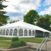 40' x 80' Hybrid event tent with sidewalls at Outing Club on Brady Street in Davenport, Iowa