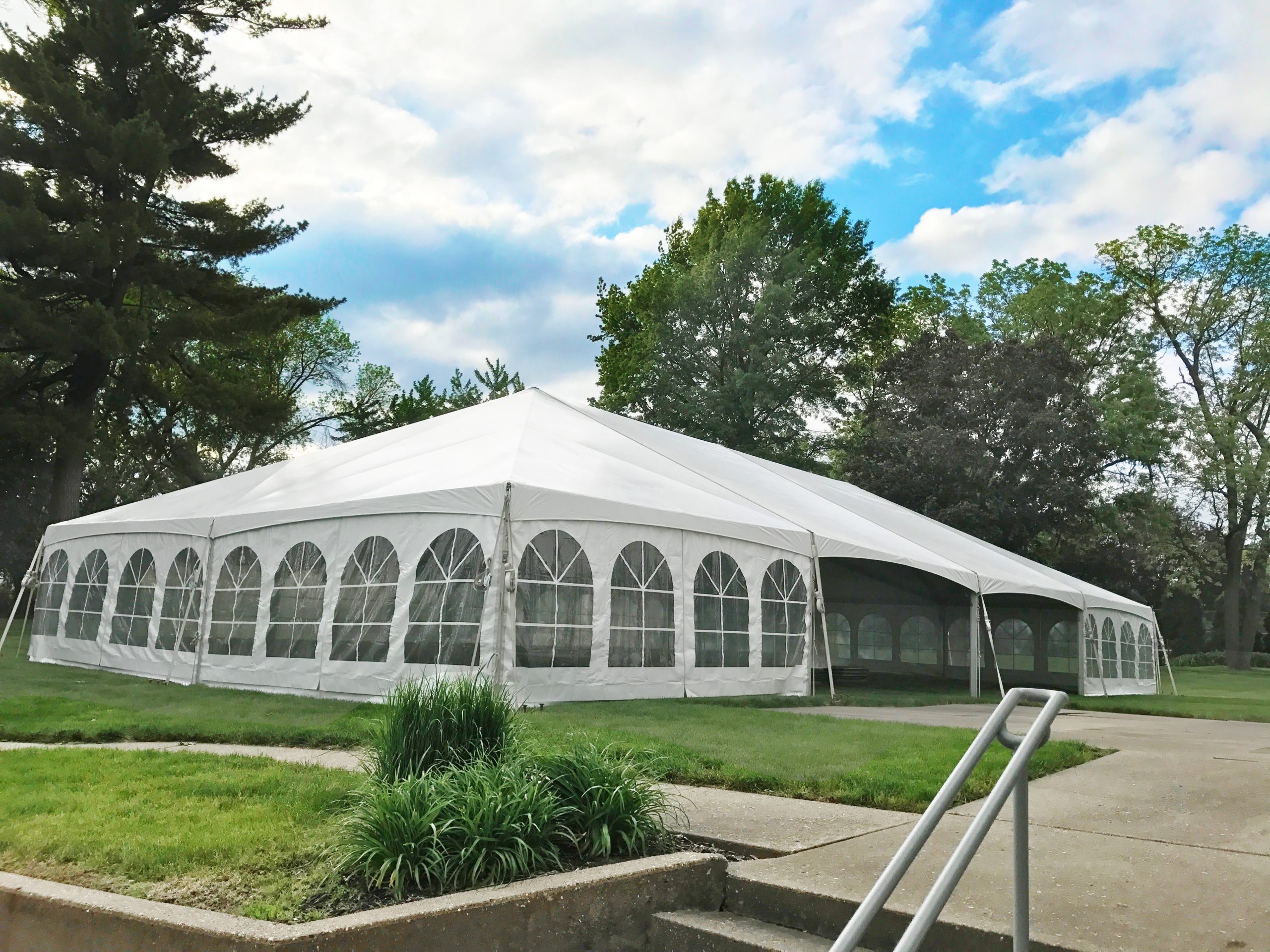 40' x 80' Hybrid wedding tent at Outing Club on Brady Street in Davenport iowa on 5-18-2017