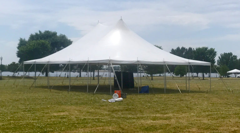 30' x 40' rope and pole tent for The Muddy Fest Motorcycle and Music event