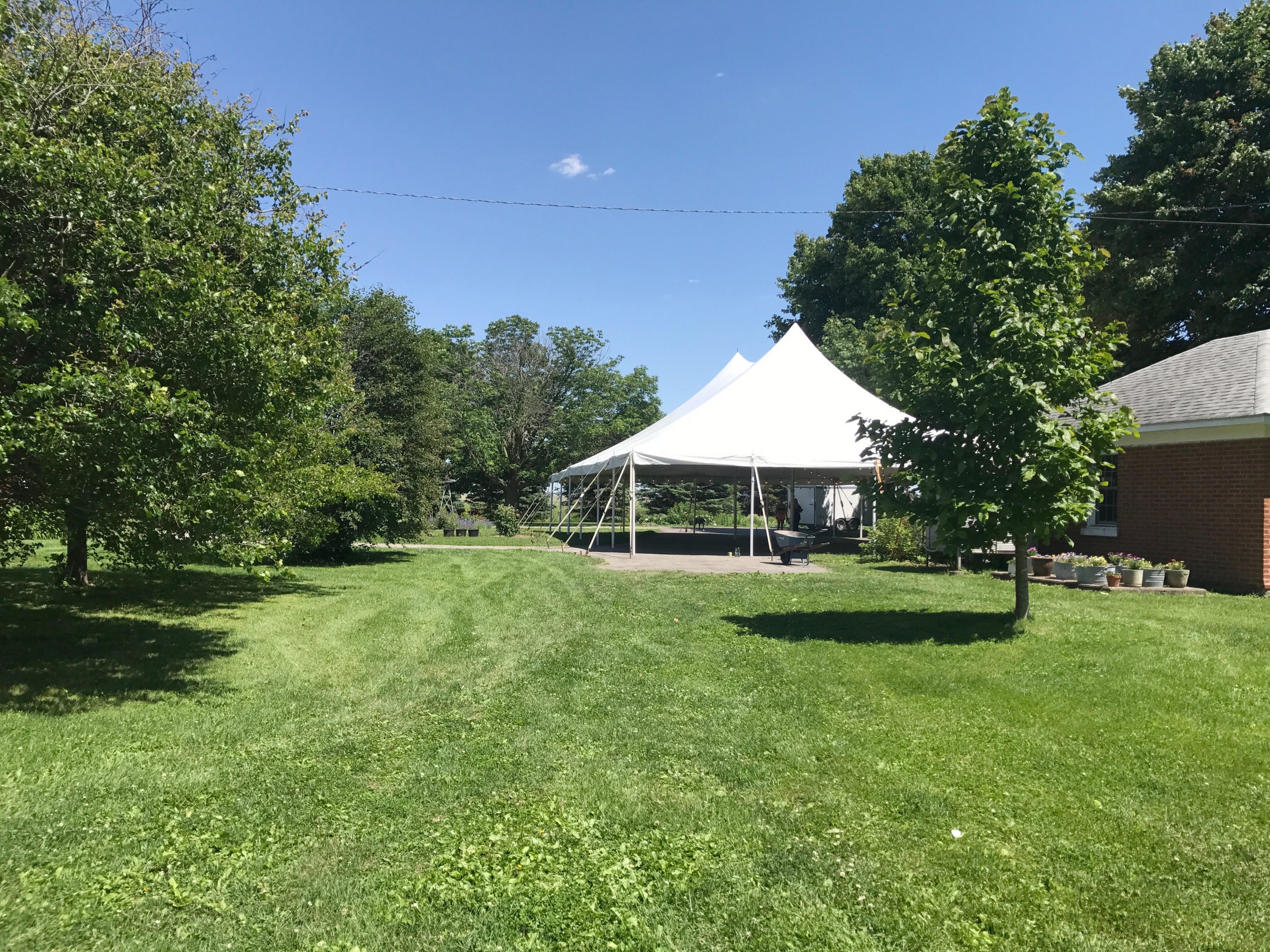 40' x 60' rope and pole tent in Walcott, IA