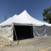 40' x 80' rope and pole tent set up on Asphalt for Store for Homes furniture sale