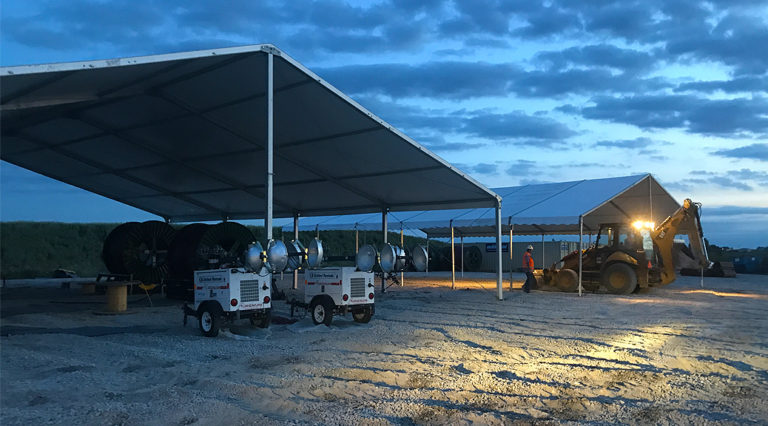 Last Minute Covered Construction Structure Rental Setup in New Sharon, IA