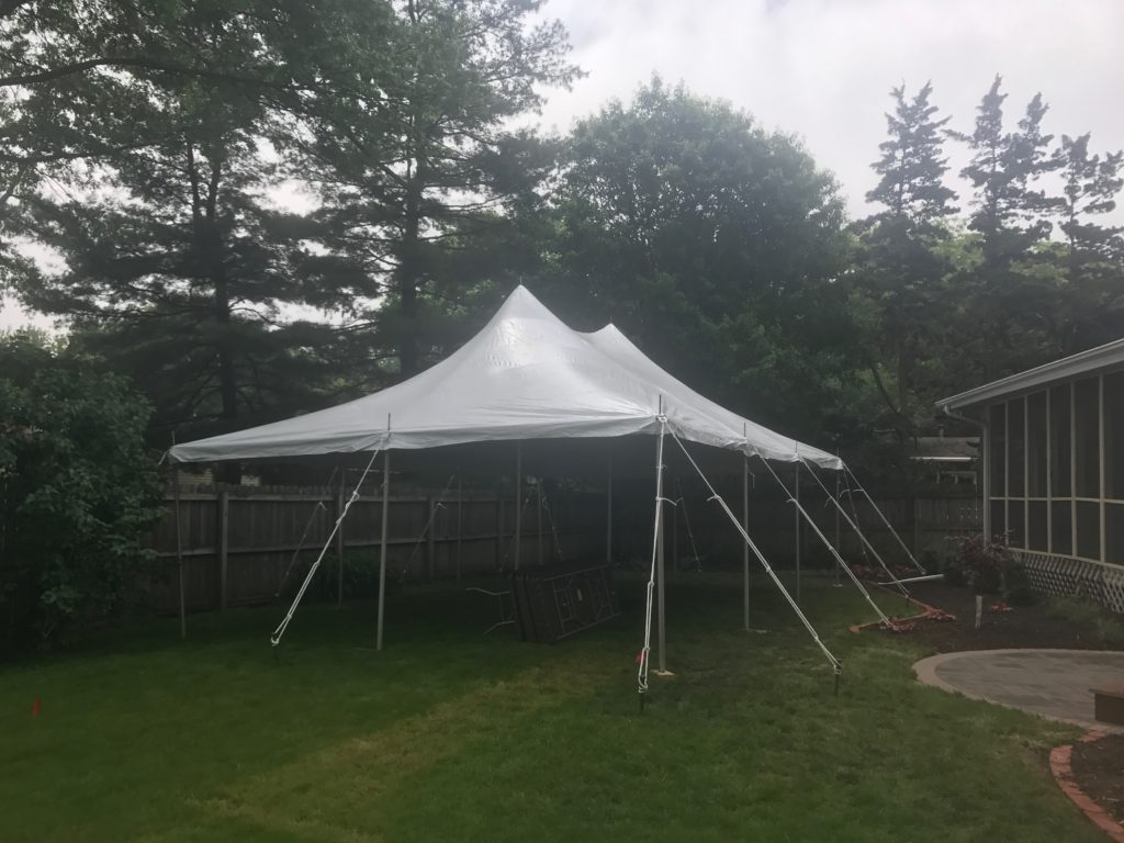 Backyard Graduation Party with 20' x 30' rope and pole tent in Iowa City, IA