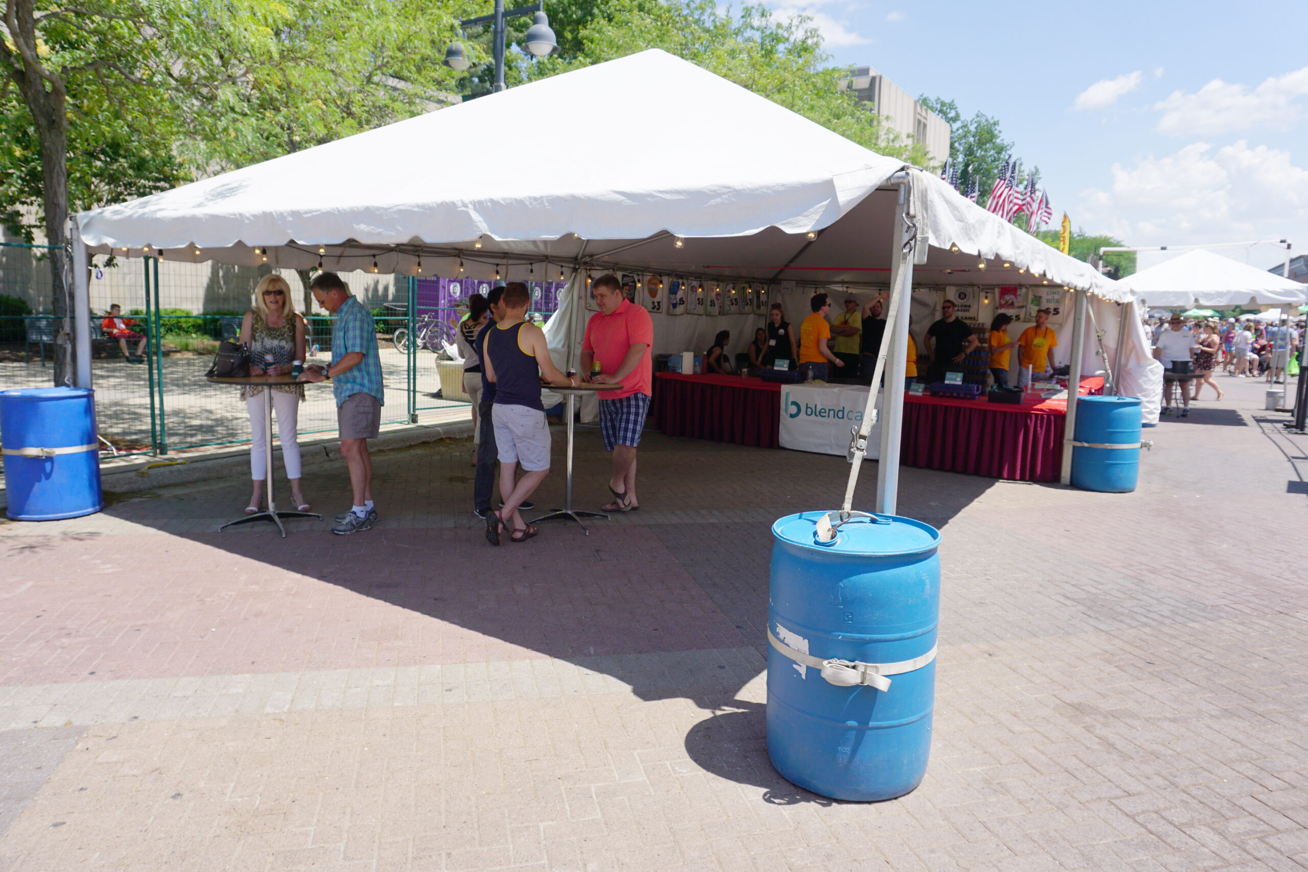 Beer sales under the Beverage Garden tent at Summer of the Arts