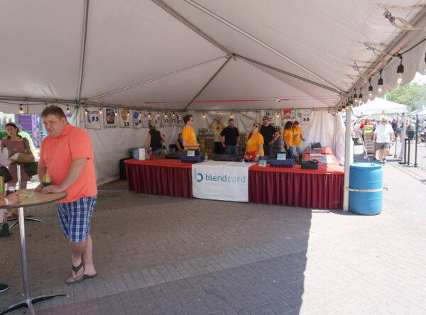 Beer sales under the Beverage Garden tent at Summer of the Arts with BlendCard