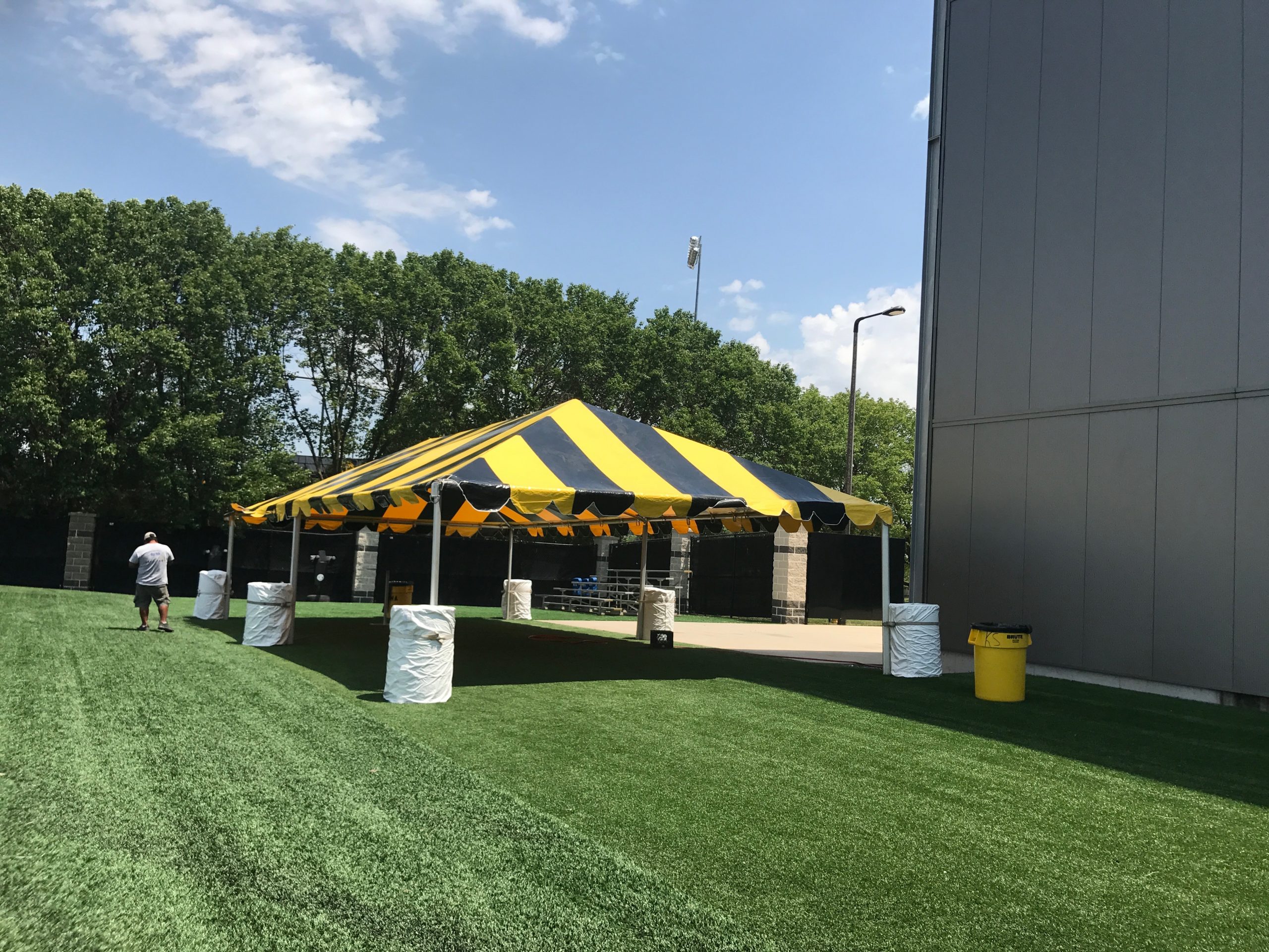 Black and Gold tent for the Ladies Football Academy in Iowa City