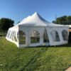 End of the 20' x 40' rope and pole tent with French Sidewalls