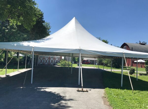 End of the 40' x 60' rope and pole tent at New Liberty Road, Walcott, IA