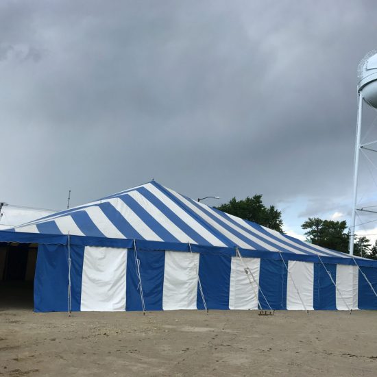 Fireworks stand for Bellino Fireworks in Cedar Rapids 60' x 60' rope and pole tent
