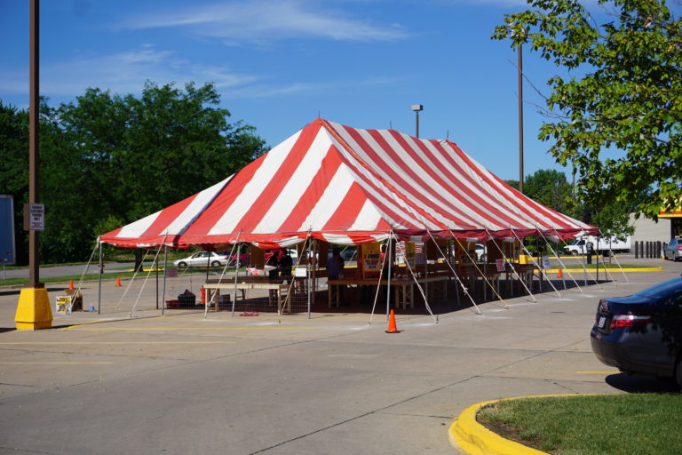 Fireworks tent at Fareway Grocery at Westwinds Dr in Iowa City, IA