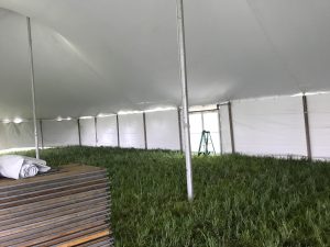 Glass door on a 60' x 90' rope and pole tent