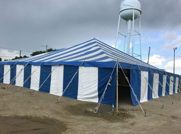 Large Fireworks stand for Bellino Fireworks 60' x 60' rope and pole tent in Cedar Rapids, Iowa