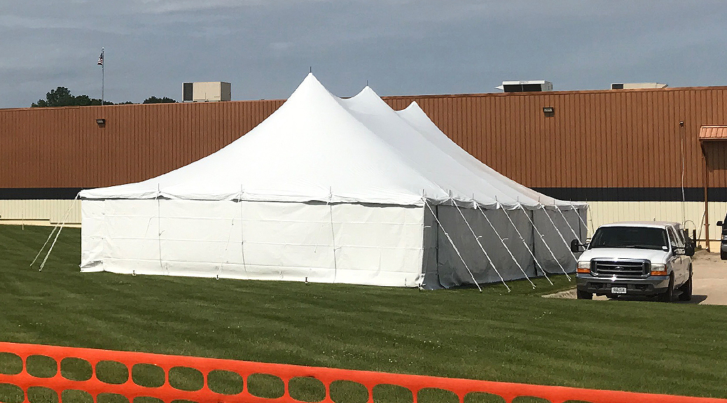 Large event tent at the National Motorcycle Museum in Anamosa, Iowa