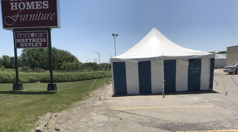 Newton, Iowa Firework Stand Tent by Big Ten Rentals