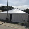 Sidewalls on 30' x 30' frame tent at Harbor Fraight Tools in Sioux City, Iowa