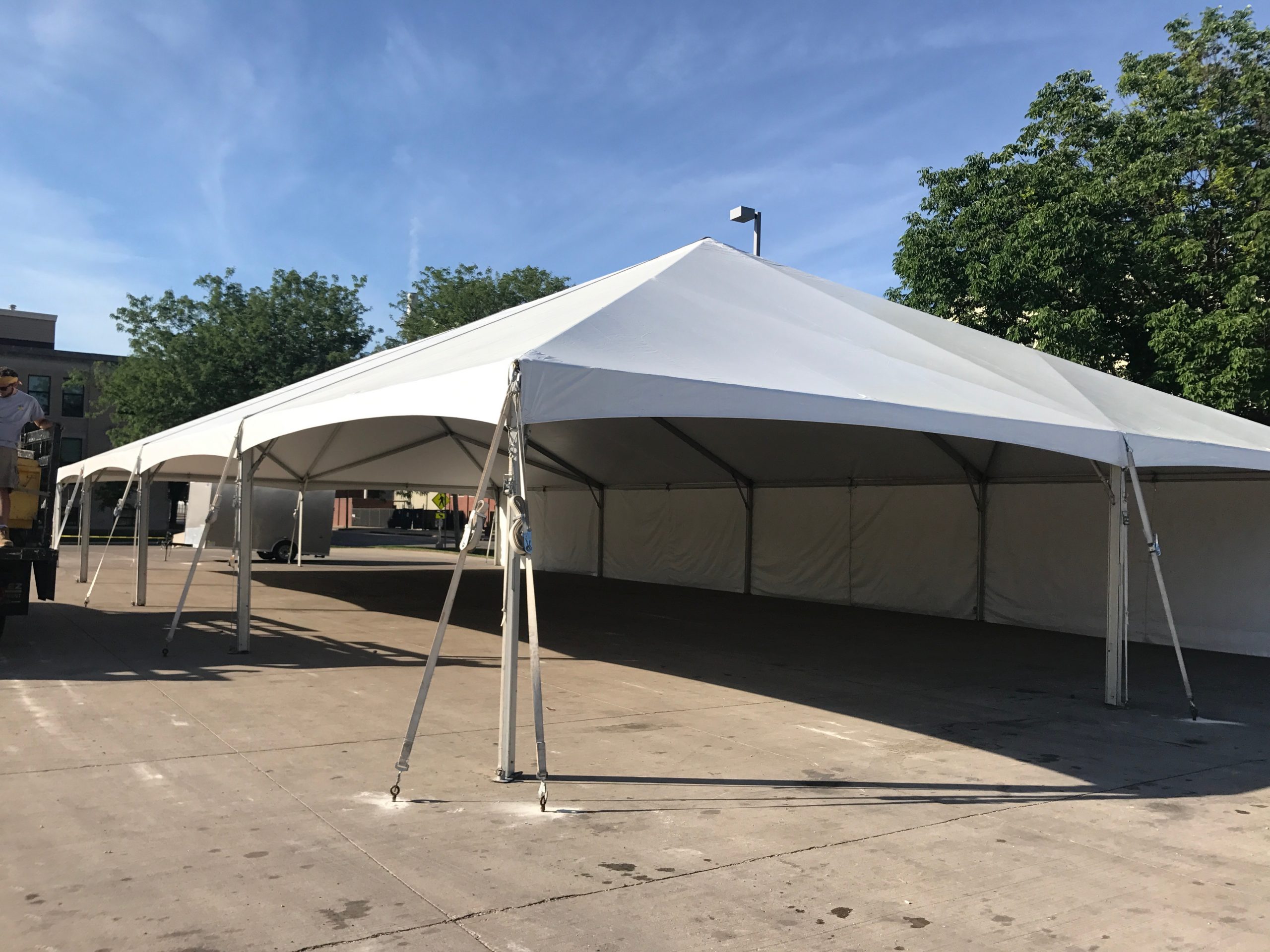 Temporary event tent for corporate event in Cedar Rapids, Iowa